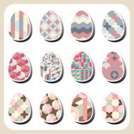 easter eggs retro pattern set N5