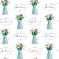 seamless pattern with wterolor bouquet