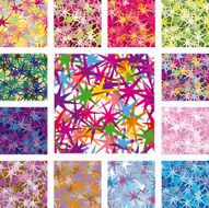 seamless pattern of stars color options