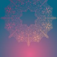 Circle lace hand-drawn ornament card Ornamental round pattern N4