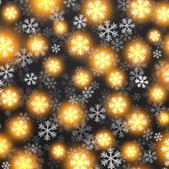 Vector background with golden falling snow on black