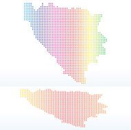 Map of Bosnia and Herzegovina with Dot Pattern