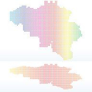Map of Kingdom Belgium with Dot Pattern
