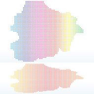 Map of Principality Andorra with Dot Pattern