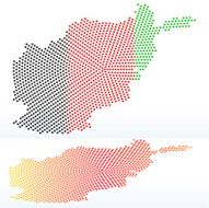 Map of Afghanistan with Dot Pattern