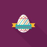 easter egg flat icon with long shadow eps10 N204