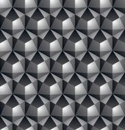 Futuristic continuous black and white pattern illusive motif N4