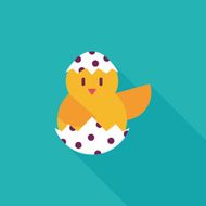 easter egg flat icon with long shadow eps10 N242