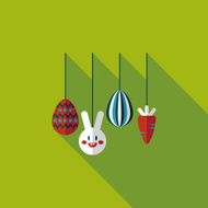 easter hanging flat icon with long shadow eps10 N37
