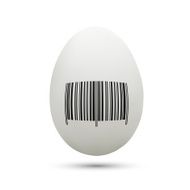egg with bar code isolated on white background