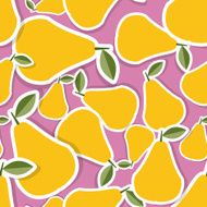 Pear pattern Seamless texture with ripe pears