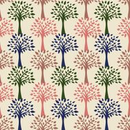pattern with trees beige background illustration