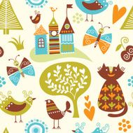 seamless pattern with fairytale elements