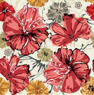 Beautiful flowers vector illustration texture with poppy