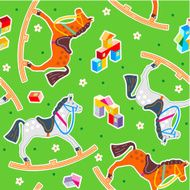 Seamless rocking horses pattern N2
