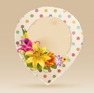 Vintage bubble for speech with flowers