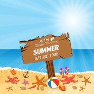 Wooden plaque with vacation to Summer nature tour