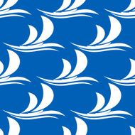 Yacht sailing on a wave seamless pattern