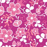 cherry tree blossom seamless pattern