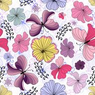 White seamless floral pattern