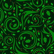 Seamless swirly holly background