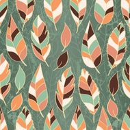 Grunge seamless pattern of colored leaves N2