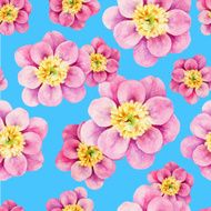 Peony watercolor seamless pattern