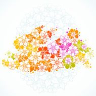 Vector floral greeting card Easter Rabbit
