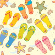 Sea seamless pattern with flip-flops