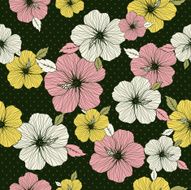 pattern of hibiscus on green background