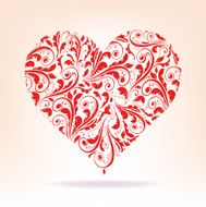 patterns of red heart on a white background