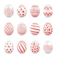Decorative Easter eggs with red patterns
