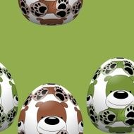 Easter eggs seamless pattern with dog ornament
