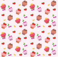 Seamless Cupcake Pattern N2