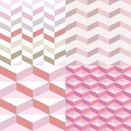 Set of pink geometric patterns