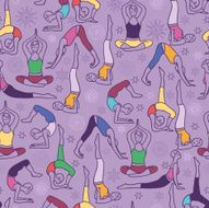 Yoga Positions Seamless Pattern Background