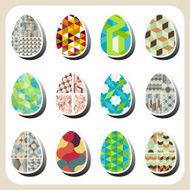 easter eggs retro pattern set N6