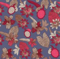 Seamless tropical floral pattern Vector illustration