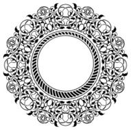 Black circle frame with ornamental border