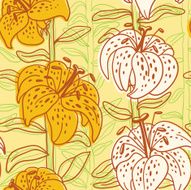 Pattern With Lilies