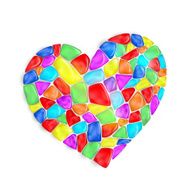 heart is composed of multi-colored stones