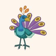 bird peacock cartoon theme elements vector eps N5