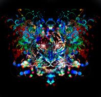 Bright abstract background with tiger