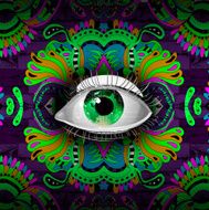 Human eye on creative background N2