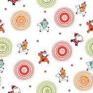 Happy Santa Claus and Friends Pattern