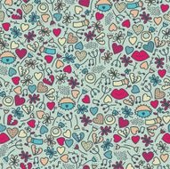 Romantic seamless pattern with lips N2