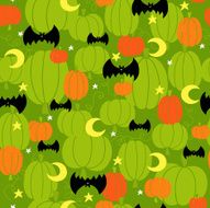 Halloween Pumpkin Patch Seamless Repeat Pattern Vector