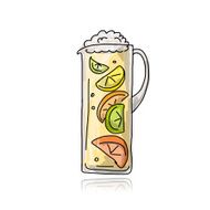 Jar with cocktail sketch for your design N2