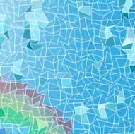 Abstract background composed of blue sea and green bricks