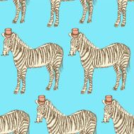 Sketch fancy zebra in vintage style N2